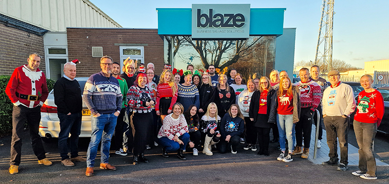 Blaze Signs charity work 2022 christmas jumper day
